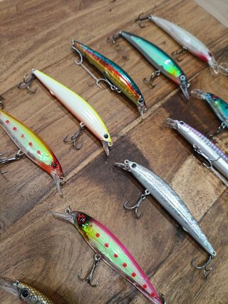 señuelos pesca 12gr spinning muestras caña carrete