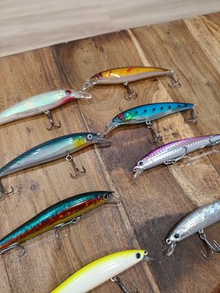señuelos pesca 12gr spinning muestras caña carrete