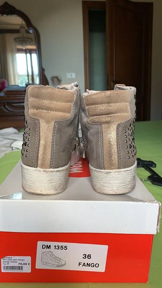 Sneakers donna WOZ 36 beige fango grigio oro