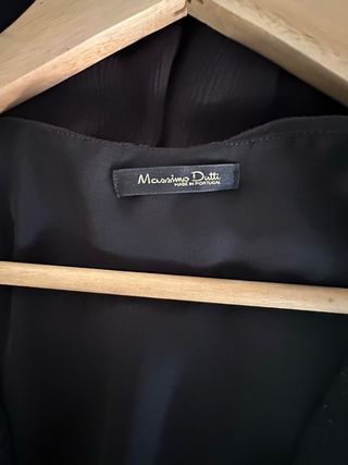 Vestido largo negro Massimo Dutti