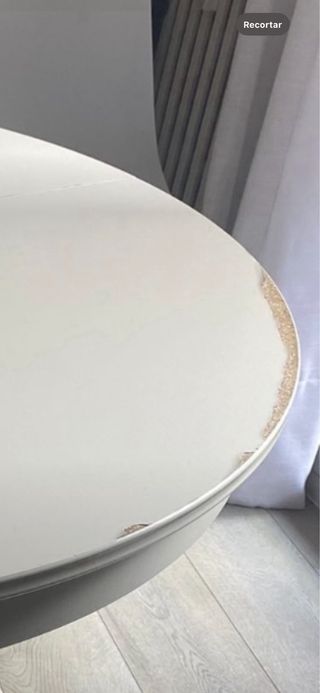 Mesa redonda extensible blanca