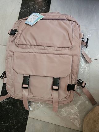 Mochila de viaje gran capacidad rosa. GANGA.
