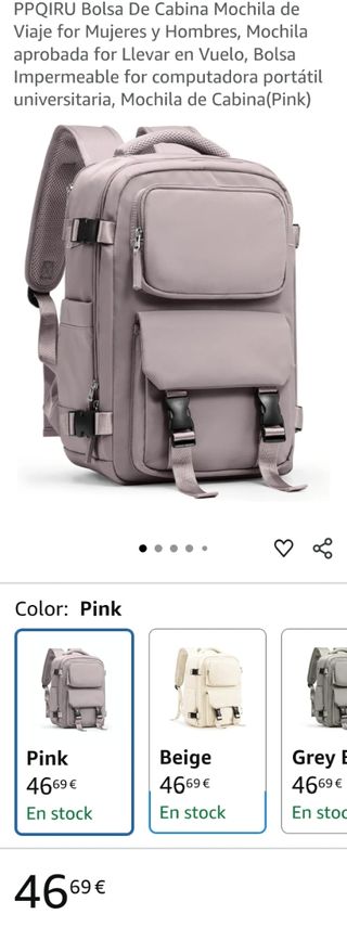 Mochila de viaje gran capacidad rosa. GANGA.