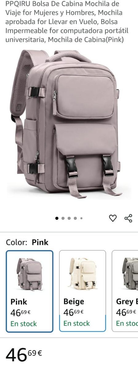 Zaino da viaggio rosa di grande capacità. AFFARE.