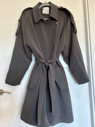Gabardina Mango Gris Talla M