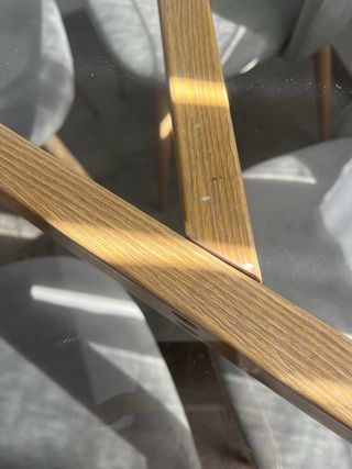 Mesa de comedor cristal y madera