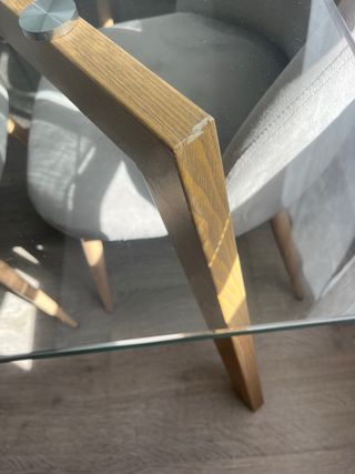 Mesa de comedor cristal y madera