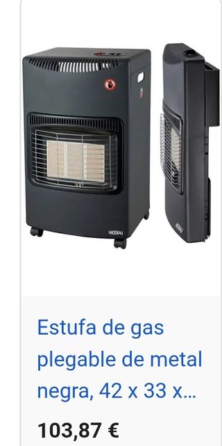 Estufa de gas negra