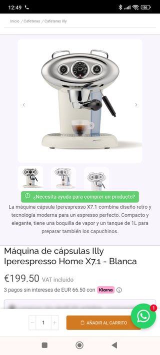 Cafetera Illy Cromada Blanca