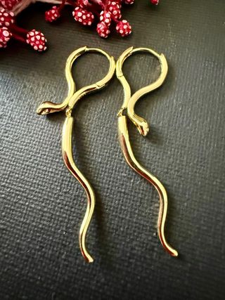 Pendientes serpiente plata ley circonita