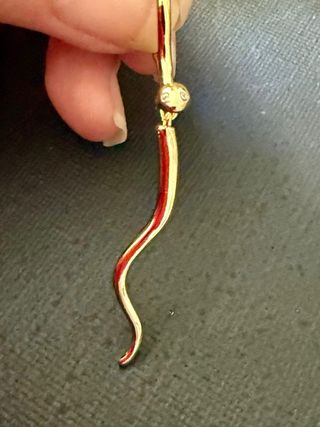 Pendientes serpiente plata ley circonita
