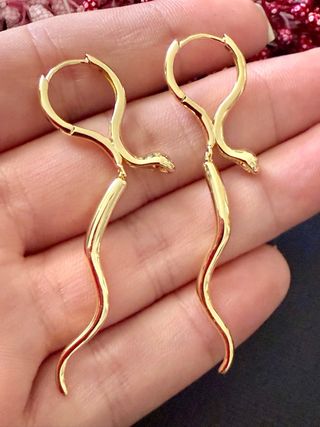 Pendientes serpiente plata ley circonita