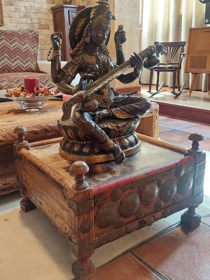 Antiguo altar hindú artesanal 1910-1920