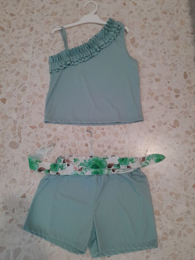 Conjunto niña top y shorts