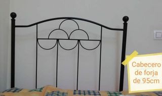 Cabecero de forja negro 95cm