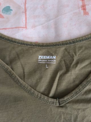 Camiseta verde oliva Zeeman talla L