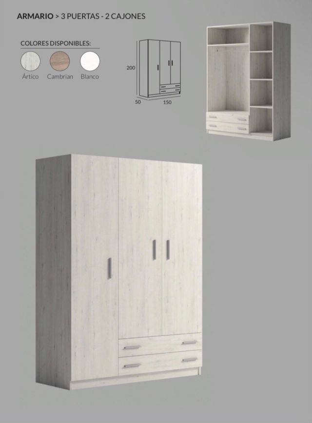 Armario 3 puertas 