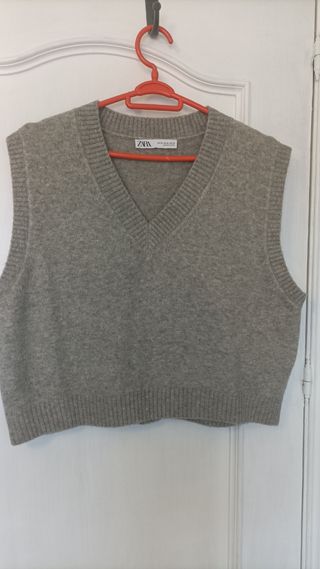 Chaleco Zara Gris Talla XL