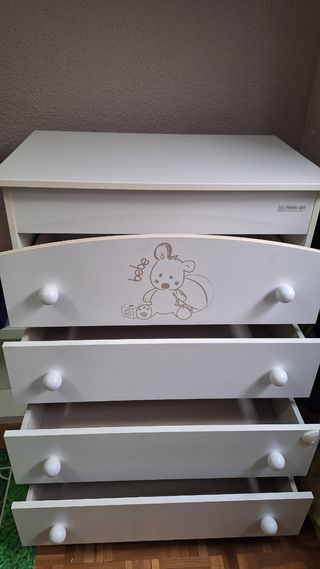 Cómoda cambiador/bañera bebé con cajones