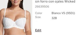 Sujetador balconette encaje blanco sin forro