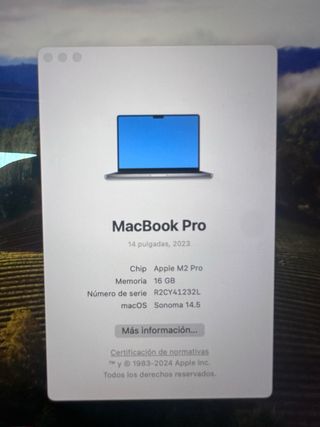 MacBook Pro 16 2023 16GB casi nuevo