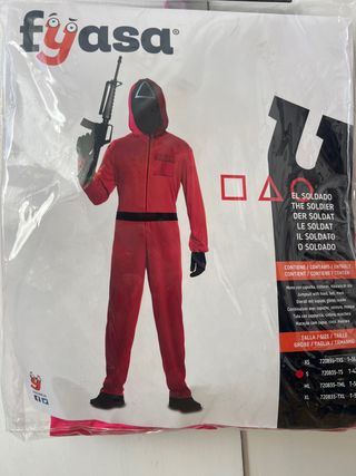 Disfraz Soldado Juego Calamar Fyasa Rojo Talla S