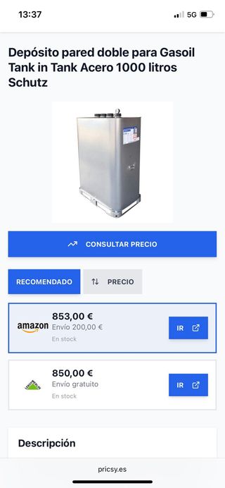 Depósito gasoil 1000L