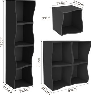 Estantería Modular Negra Sarben