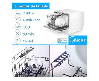 Lavavajillas Midea Blanco Portátil 6 Servicios