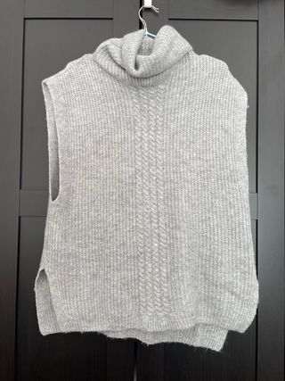 Jersey sin mangas Pieces cuello alto gris
