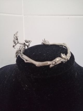 Pulsera Plata Flores