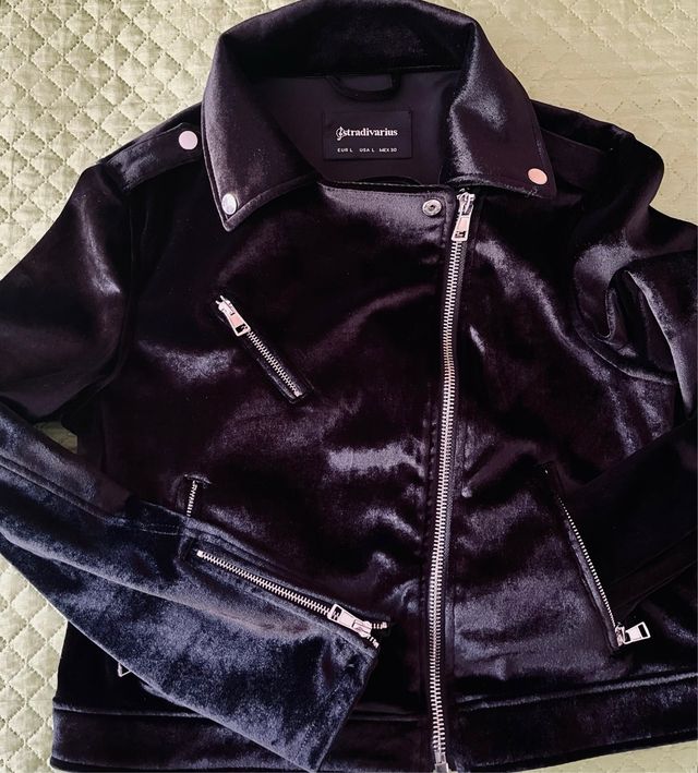 Giacca Stradivarius velluto nera taglia L