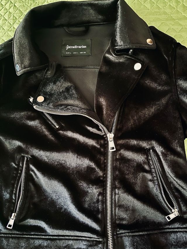 Giacca Stradivarius velluto nera taglia L