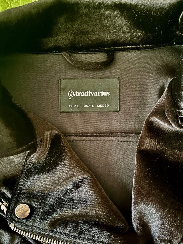 Giacca Stradivarius velluto nera taglia L