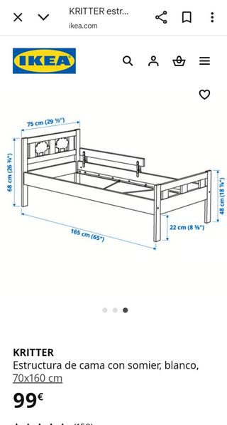 Cama infantil KRITTER 70x160 cm