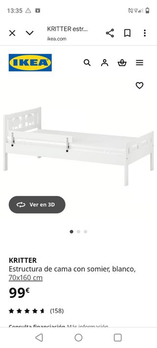 Cama infantil KRITTER 70x160 cm