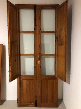 Puerta antigua madera 216x89