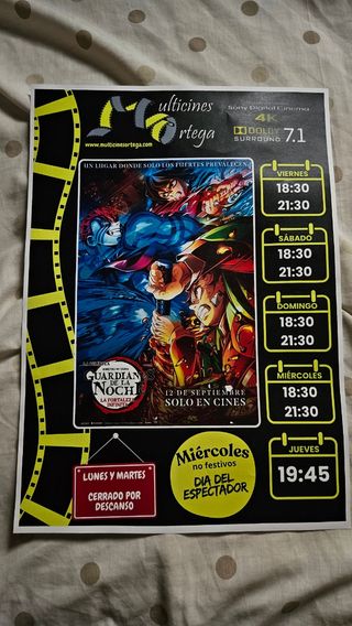 Cartel Cine Guardianes de la Noche
(Demon slayer)