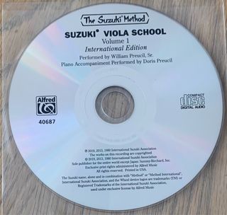 CD Suzuki Viola School Vol. 1