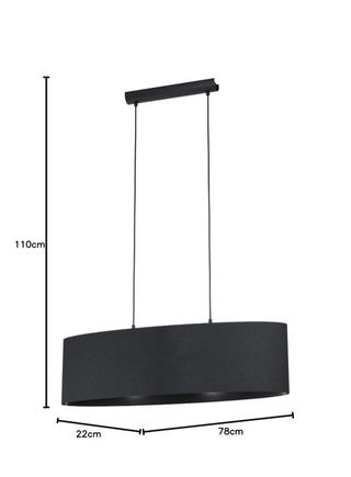 Lámpara techo negra 78cm