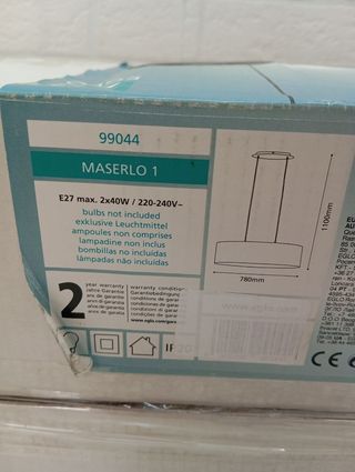 Lámpara techo negra 78cm