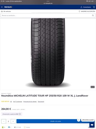 Llanta 20” Range Rover 7014 + Michelin sensor
