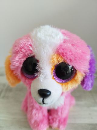 Peluche perro multicolor ojos grandes