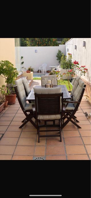 Mesa de madera de teca para porche