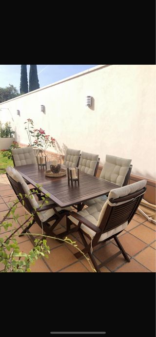 Mesa de madera de teca para porche