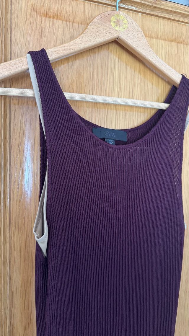 Vestido largo Zara berenjena
