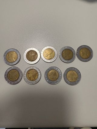 Lotto 9 Monete 500 Lire Italia 1984-1992