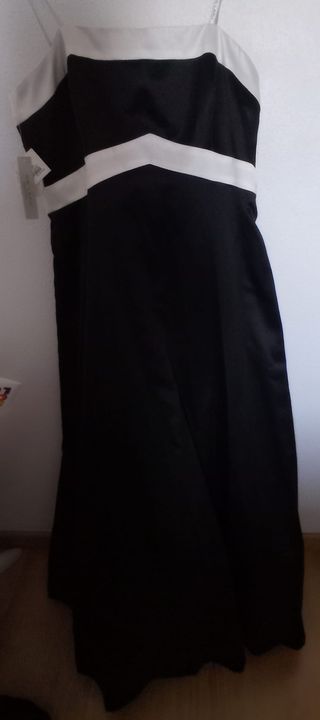 Vestido fiesta negro y blanco