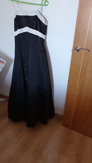 Vestido fiesta negro y blanco