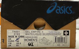 Zapatillas Asics Gel Empire II Plata/Blanco